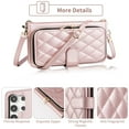 thumbnail image 4 of Furiet Argyle Wallet Case for Samsung Galaxy S26 Ultra 5G with Wrist/Shoulder Strap, Card Slots Zipper Purse Luxury PU Leather Stand Phone Cover for S26Ultra 26S S 26 26Ultra 2026 Women Rose Gold, 4 of 8