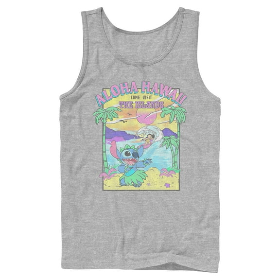 Mens Lilo & Stitch Aloha Hawaii Come Visit the Islands Tank Top