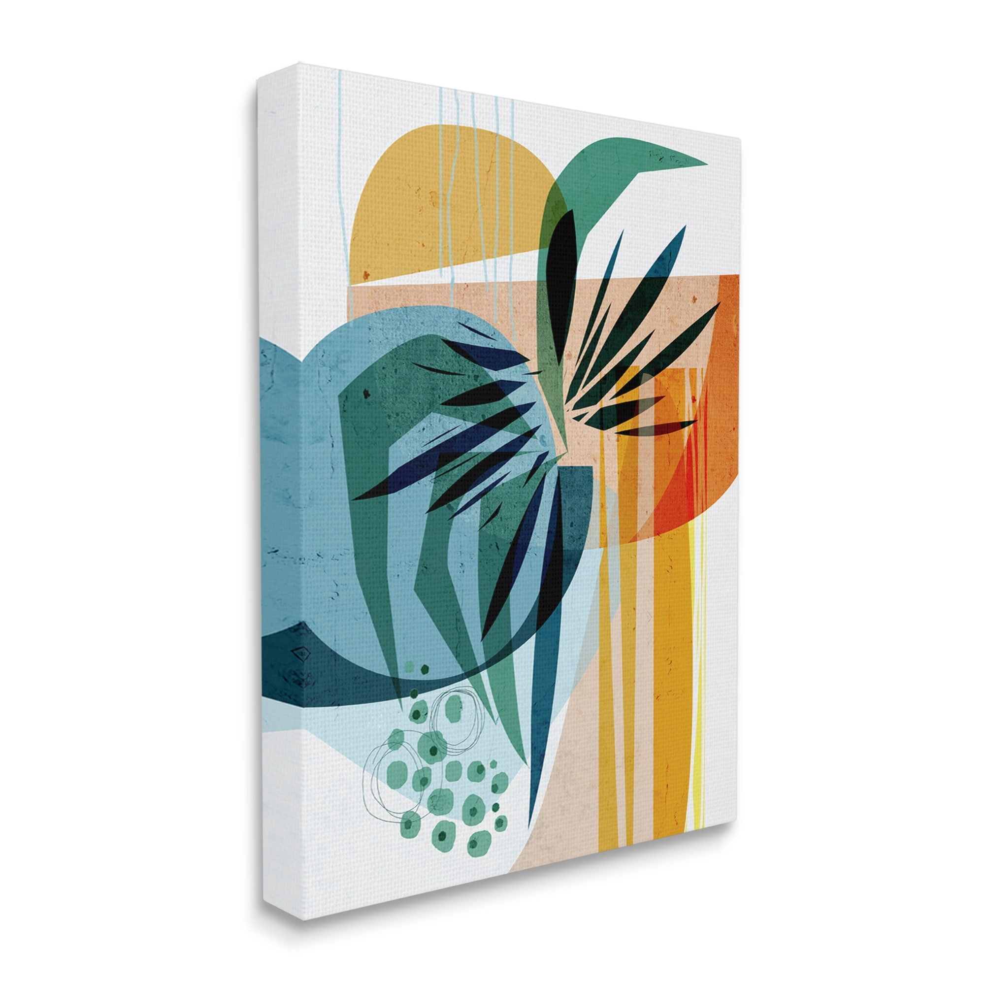 Stupell Summer Tropics Abstract Botanicals Abstract Painting Gallery Wrapped Canvas Print Wall Art