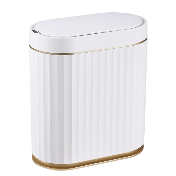 Bote de basura ELPHECO con sensor de movimiento automático, 8 l/2.1 galones, blanco