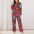 thumbnail image 2 of Picia Fire Sign Pattern Women’s Long-Sleeve Sleepwear Set - Soft 2-Piece Loungewear with Pockets, Comfy PJs for Relaxing Nights-Medium, 2 of 7