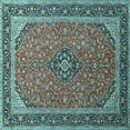 thumbnail image 1 of Ahgly Company Machine Washable Indoor Square Persian Light Blue Traditional Area Rugs, 4' Square, 1 of 4