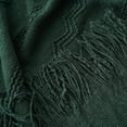 thumbnail image 2 of Battilo Dark Green Throw Blanket with Fringe,Green Knit Throws for Sofa,Christmas Blanket,50"x60", 2 of 8