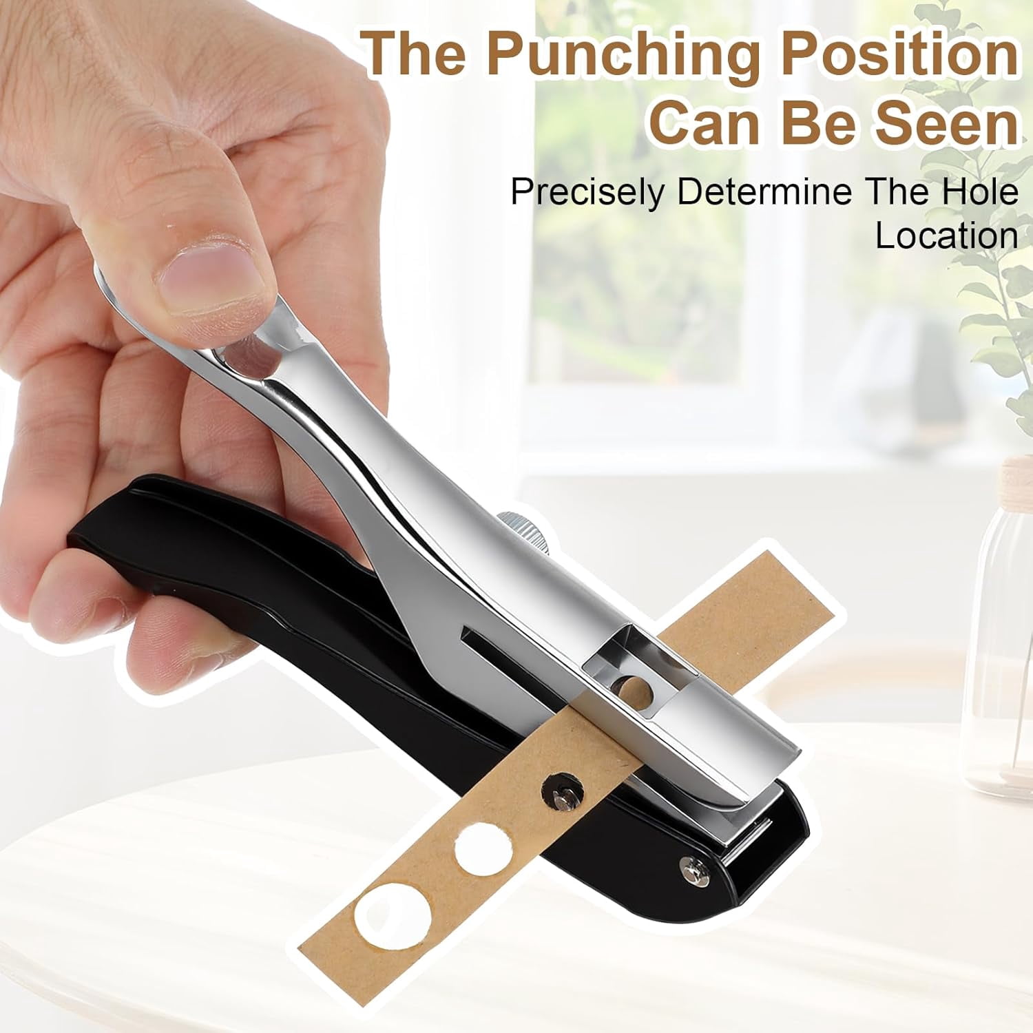 3 Pack Single Hole Punch 1/4 5/16 3/8 Inch Heavy Duty Hole Puncher Paper Punch Portable Hand Held Punches for Paper Cards Plastic Cardboard