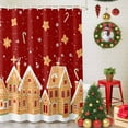 thumbnail image 5 of Christmas Shower Curtains for Bathroom, Candy Gingerbread House Snow Red Backdrop Waterproof Fabric Shower Curtain for Bathroom Bathtub Decoration, Machine Washable, 36"x72", 5 of 9