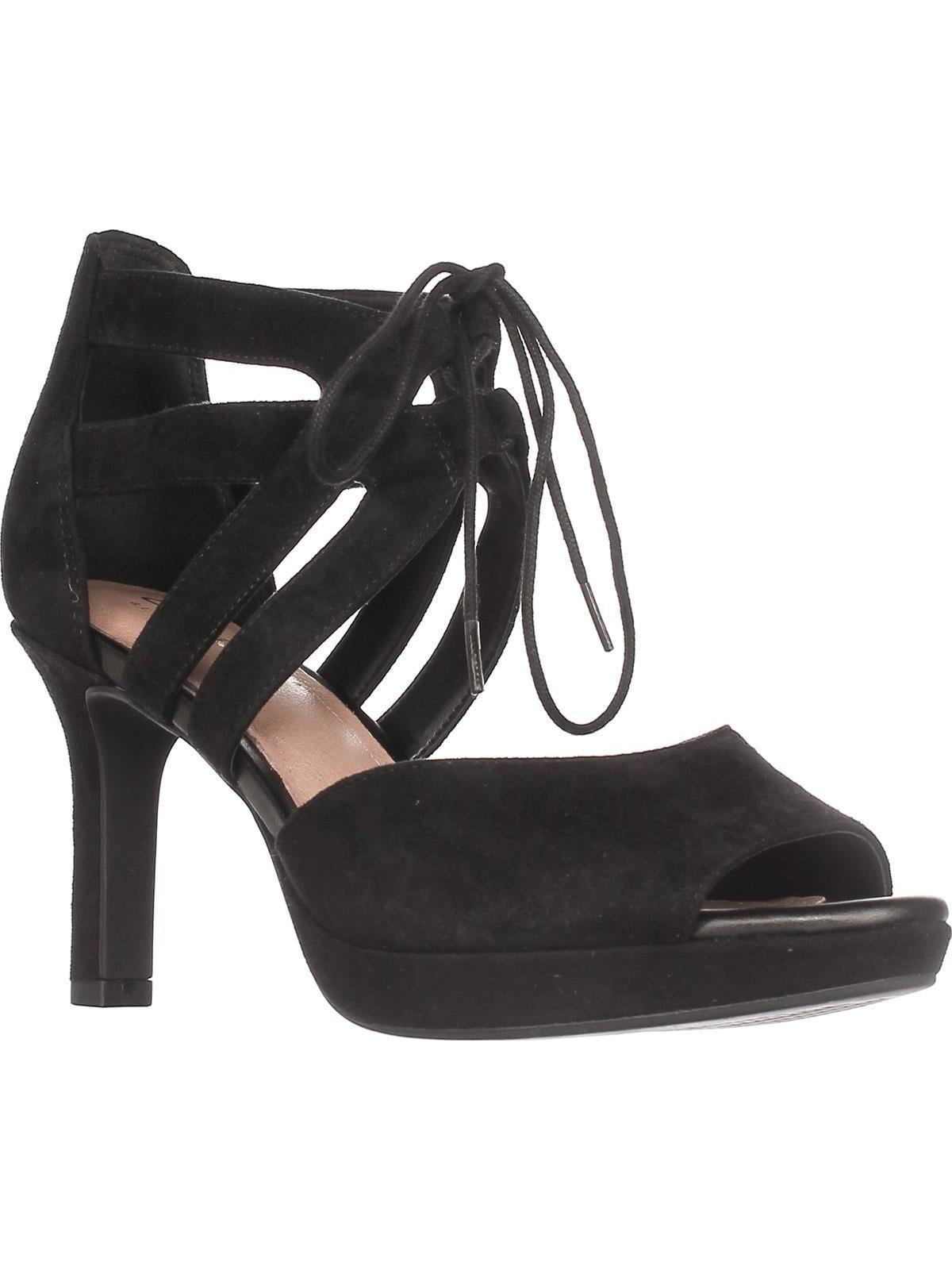 Praktisk fast filthy Womens Clarks Mayra Ellie Lace-Up Comfort Sandals, Black Suede, 10 US /  41.5 EU - Walmart.com