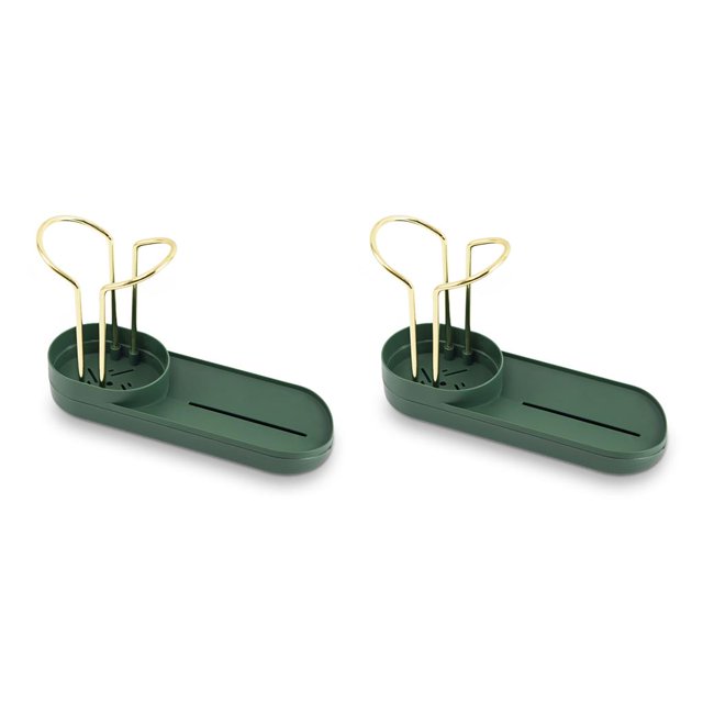 Bewildely Estante para fregadero, soporte de esponja lavable desmontable, soporte ordenado a prueba de humedad, contenedor, herramientas de limpieza, Verde 2piezas Bewildely CBP187413
