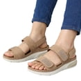 thumbnail image 1 of IUJSOY Womens Platform Sandals Comfort Open Toe Rhinestone Summer Dress Shoes Lightweight Flats, 1 of 8
