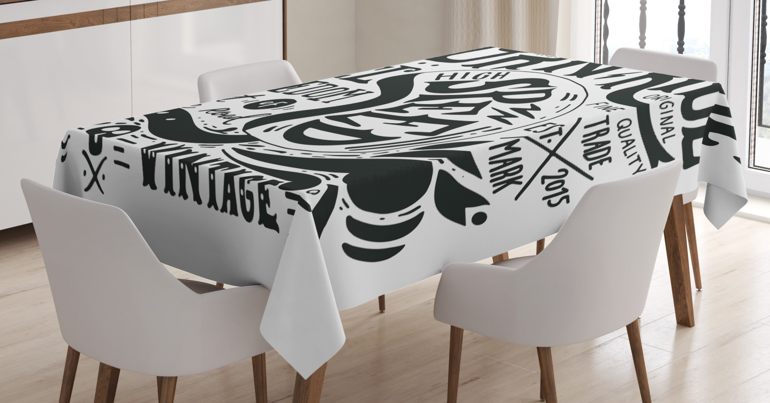 Motorcycle Tablecloth, Born to Ride Spirit of the Road Messages Grunge