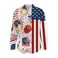 thumbnail image 5 of Atogsazn 4th of July Satin Silk Shirt for Women Dress Casual Button Down Long Sleeve Shirts Blouse Tops Outfit Wine XL Fashion, 5 of 6