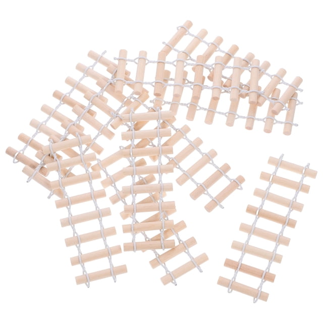 OULII 10Pcs Mini Gardening Decorative Fence For Miniature Projects With Wood