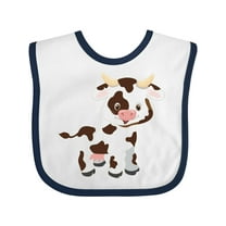 Inktastic Cute White Holstein Cow with Brown Spots Boys or Girls Baby Bib