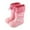 Pink-2, variant on ibiyuan Toddler Rain Boots Baby Waterproof Boot Flexible Cute Printed Kids Toddler Rubber Rainboots with Drawstring Non- Sole Shoes Outdoor Beach Shoes with Easy-On,10-10.5 Years
