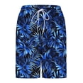 thumbnail image 5 of Amzcrzy Mens Shorts with Boxer Brief 2 in 1 Casual Above Knee Mid Rise Swim Trunks Comfy Quick Dry Drawstring Waist Board Shorts Fashion Graphic Print Hawaiian Beach Shorts for Men Blue#03 S, 5 of 6