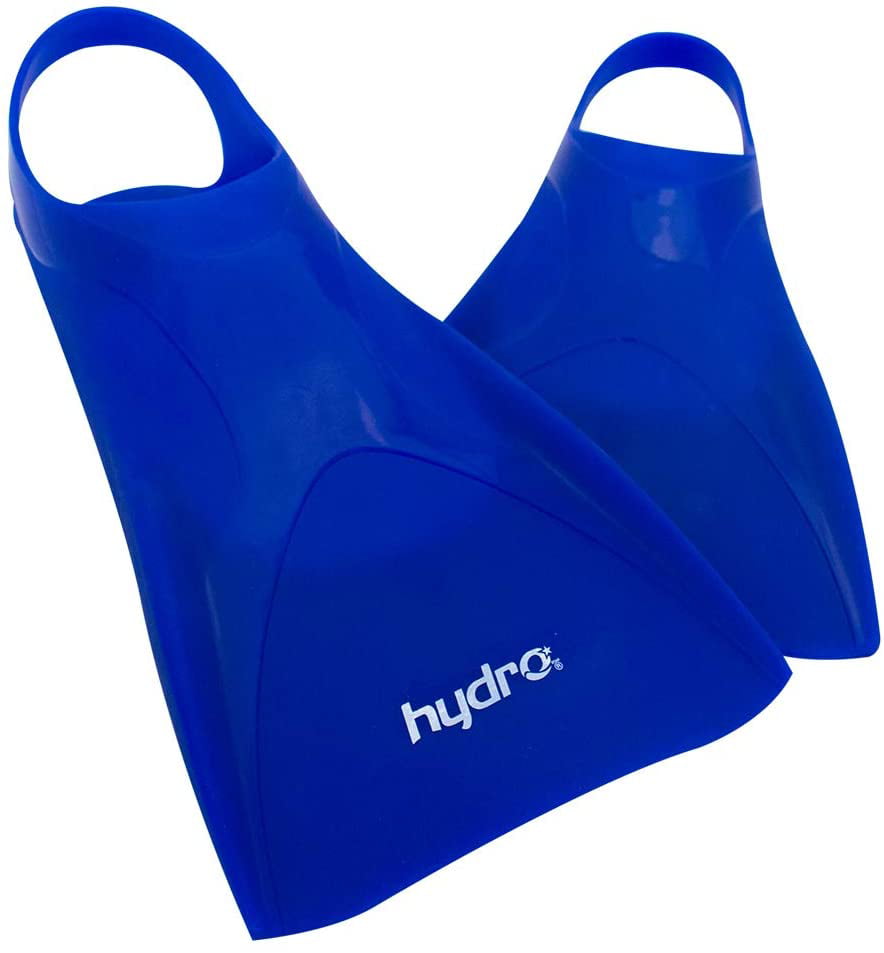 Hydro Swimming Training Fins - Soft Silicone Snorkeling Diving and Pool Fins (Blue)
