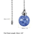 thumbnail image 3 of 20 Inch Ceiling Fan Pull Chain, Decorative Crystal Fan Pull Chain Ornament Extension, 3mm Diameter Beaded 30mm Ice Cracked Ball Pendant, Light Blue, 3 of 5
