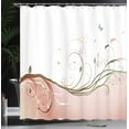 thumbnail image 3 of Ambesonne Abstract Shower Curtain, Victorian Curvy Lines Art, 69"Wx84"L, Pale Salmon, 3 of 4
