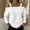 White, variant on Women's Buckle Strap Cold Shoulder Long Sleeve Top Summer Casual Loose Fit Trendy T Shirts Blouse by Yigetop Wine L