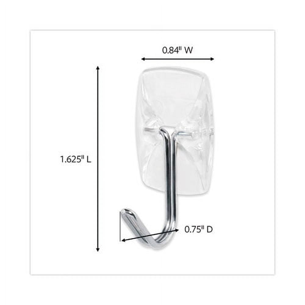 Clear Hooks And Strips, Plastic/wire, Small, 9 Hooks With 12 Adhesive Strips Per Pack | Bundle of 2 Packs