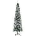 thumbnail image 1 of HOMCOM Snow Flocked Pencil Christmas Tree Slim Artificial Christmas Tree, 1 of 9