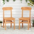 thumbnail image 2 of Costway 2 PCS Patio Teak Wood Chair Wooden Armless Dining Chair with Slatted Seat, 2 of 8