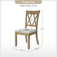 thumbnail image 4 of Tina's Home Solid Wood Dining Chairs Set of 2, Farmhouse  Upholstered Armless Side Chairs Crossing High Back Living Room Kitchen, 4 of 7