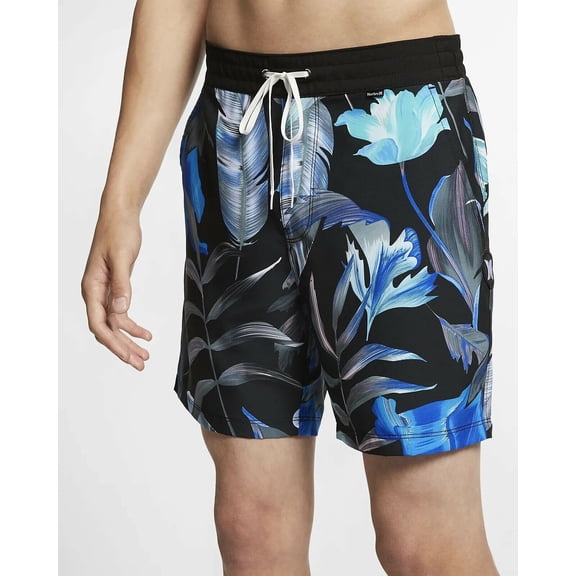Hurley Men's Fat Cap 17" Volley Shorts (30, Black)