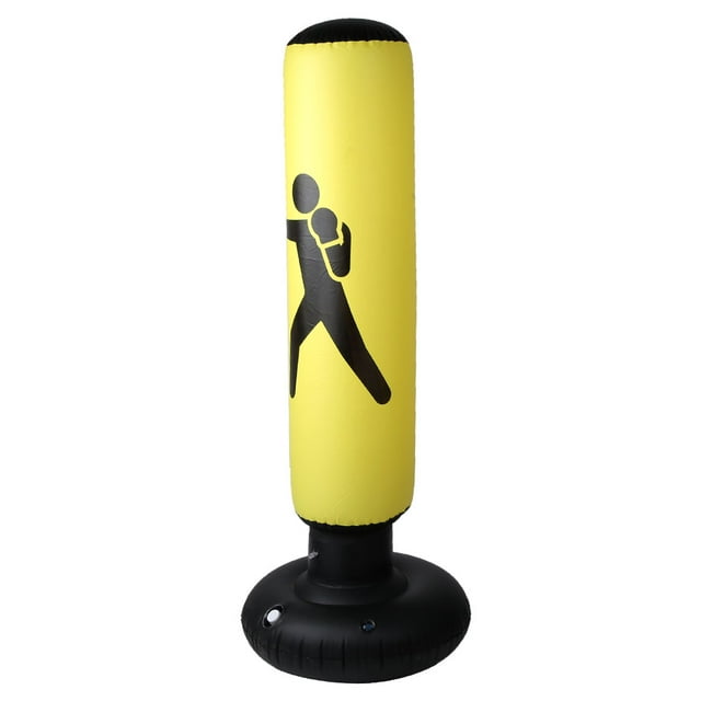 Saco De Inflable De PVC De 160 Cm Para Fitness, Saco De Para Adultos Y Niños, Vaso De Columna Inflable, Saco De Boxeo Amarillo