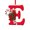 E, variant on Opvise Red Color 26-Letter Hanging Ornaments with Lanyard & Christmas Flower Charms Christmas Tree Drop Decoration Holiday Party New Year Christmas Home Decoration for Christmas R