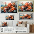 thumbnail image 4 of Designart "Coral Yellow Lobster beauty Geometric" Animals Floater Framed Canvas Wall Art, 4 of 7