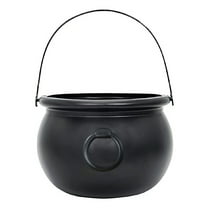 5.5"x8.6" Black Cauldron Bucket – Halloween Candy Bowl,Halloween Candy Jars Party Decoration,Trick or Treat, St. Patrick's Pot of Gold Decor, Witch Kettle for Party Supplies(Black)