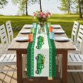 thumbnail image 4 of Table Runners 90 Inches Long Dress Scarves, Saint Patrick's Day Farmhouse Coffee/Dining/Kitchen Table Runner for Living Room, Luck Leaves Car Green Buffalo Plaid 13x90 Inch, 4 of 9