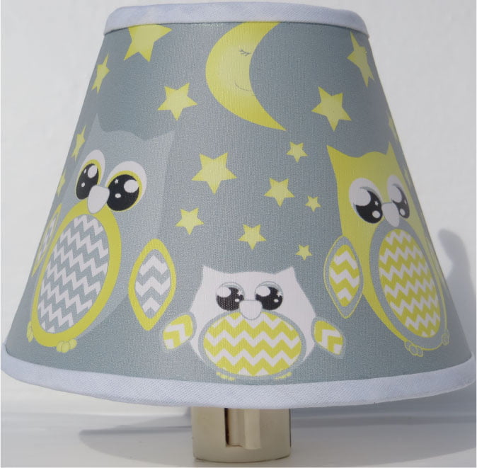Yellow And Gray Owl Night Lights, Owl Lamp For Baby Nursery