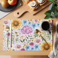thumbnail image 2 of Sunflower Placemats Set of 12, Colorful Flowers Summer Botanical Watercolor Placemats for Dining Table, Place Mats for Kitchen Tabletop, Waterproof Wipeable Dining Table Mats Set, 2 of 9