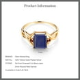 thumbnail image 5 of Gem Stone King 2.10 Ct Emerald Cut Blue Lapis Red Garnet 18K Yellow Gold Plated Silver Ring (Size 7), 5 of 5