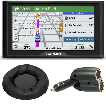 Garmin Drive 60LM GPS Navigator (US) 010-01533-0C Dash Mount + Car Charger Bundle includes GPS, Universal GPS Navigation Dash-Mount and Dual 12V Car