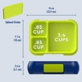 thumbnail image 6 of Pop - Leak-Proof Lunch Box & Removable Divider for Ages 8+ & Teens - Lunch Container Holds 5 Cups of Food; 3-4 Compartments; Microwave/Dishwasher Safe; 2 Year Warranty (Navy Blue/Chartreuse), 6 of 7