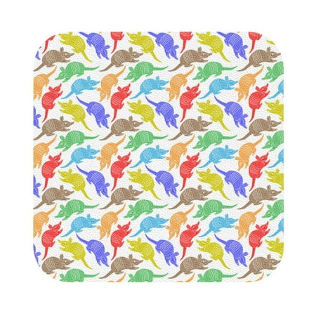 

Cauagu Colored Armadillos for Round Coaster Drink Coasters Set of 4 Leather Bar Beer Beverage Cup Mat for Drinks for Tabletop Protection & Coffee Table Decor
