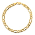 thumbnail image 3 of 10k Yellow Gold Bracelet Chain Styles Figaro 6.25 mm 7 in Semi-Solid, 3 of 3
