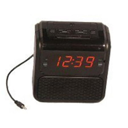 Alarm Century Single - Sonnet R-1617 0.9 in. Single Day Alarm LED Clock Radio with Aux in Cord, Black