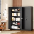 thumbnail image 2 of SOLAURA 72"H Metal Garage Storage Cabinet with Locking Doors and 4 Adjustable Shelves, Lock Storage Cabinet for Home Office, Garage, Shop (Black), 2 of 8