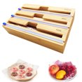 thumbnail image 1 of Tignapoo Eco-Friendly Bamboo Wrap Dispenser with Dual Cutter for Aluminum Foil, Parchment, and Ziplock Bags – Compact Kitchen Organizer, 3-in-1 Design, Easy to Clean, Durable and Waterproof, 1 of 6