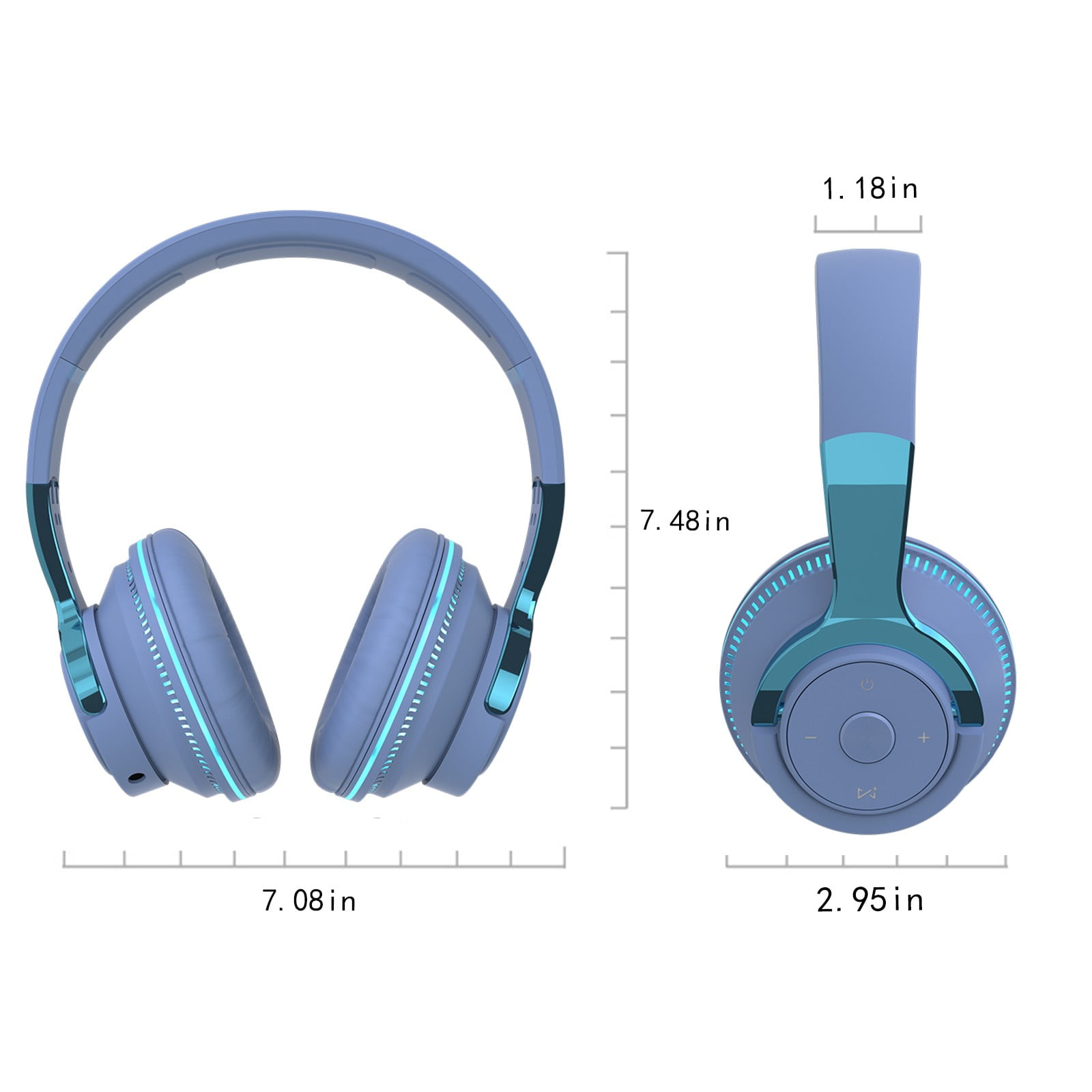 Bluetooth Headphones Over Ear, 80 Hrs Playtime Wireless Headphones with ENC Mic, Deep Bass EQ, Foldable Comfort for Travel, Gym & Commuting, Stocking Stuffers,Navy