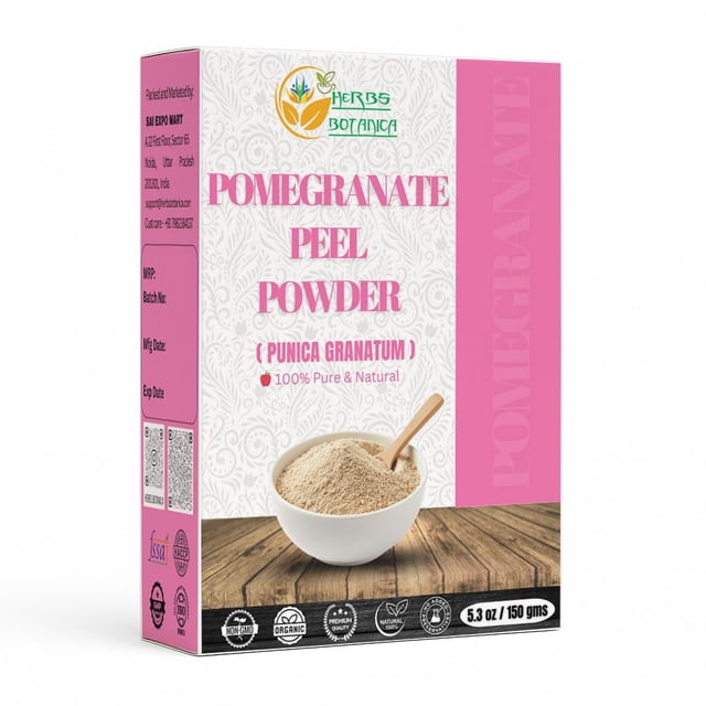 Cáscara de granada en polvo Herbs Botanica, 150 ml, 100% pura y natural