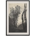 thumbnail image 4 of IDEA4WALL Framed Canvas Art Wall Decor, Dark Woods Forest Tree Clearing Sketch Painting Black & White Farmhouse/Country Fine Art Print Minimal Relax/Clam for Dorm Home Office - 16"x24" Black, 4 of 5