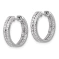 thumbnail image 4 of Auriga 14k White Gold Diamond In/Out Hinged Hoop Earrings for Women, 4 of 5