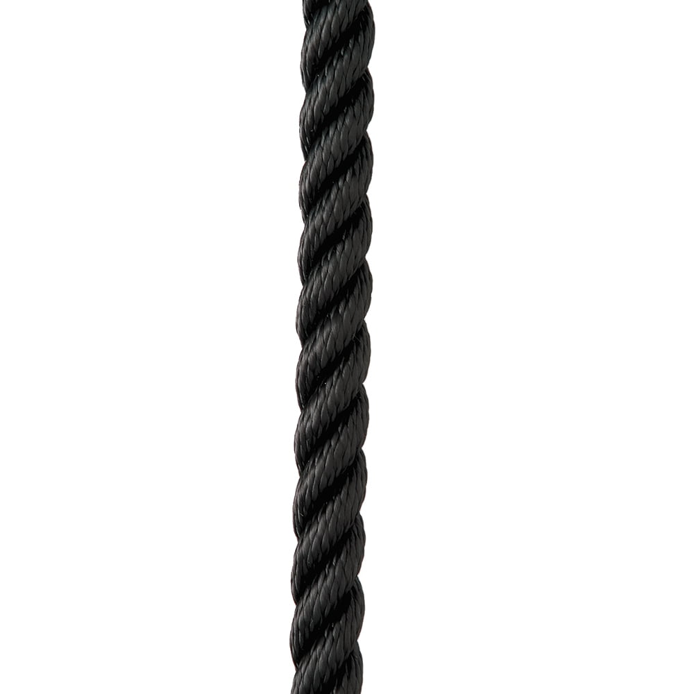 New England Ropes C6054-16-00025 0.5 in. x 25 ft. Premium Nylon 3 Strand  Dock Line - Black