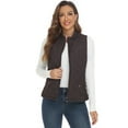 thumbnail image 5 of LK women's vest - Stand Collar Lightweight Padded Gilet for Women (Brown-L), 5 of 8