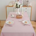 thumbnail image 2 of Table Cloth round Table, 60×60 Inch Linen Textured Table Cloth Waterproof Spill-Proof TableCloths Wrinkle Free Fabric Farmhouse Table Cover for Dining Parties Buffets Holidays,Light Pink, 2 of 6