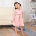 thumbnail image 2 of ZAXARRA Robe Parent-Enfant à Manches Longues, Col en V, une Pièce pour Femmes/filles, 2 of 8